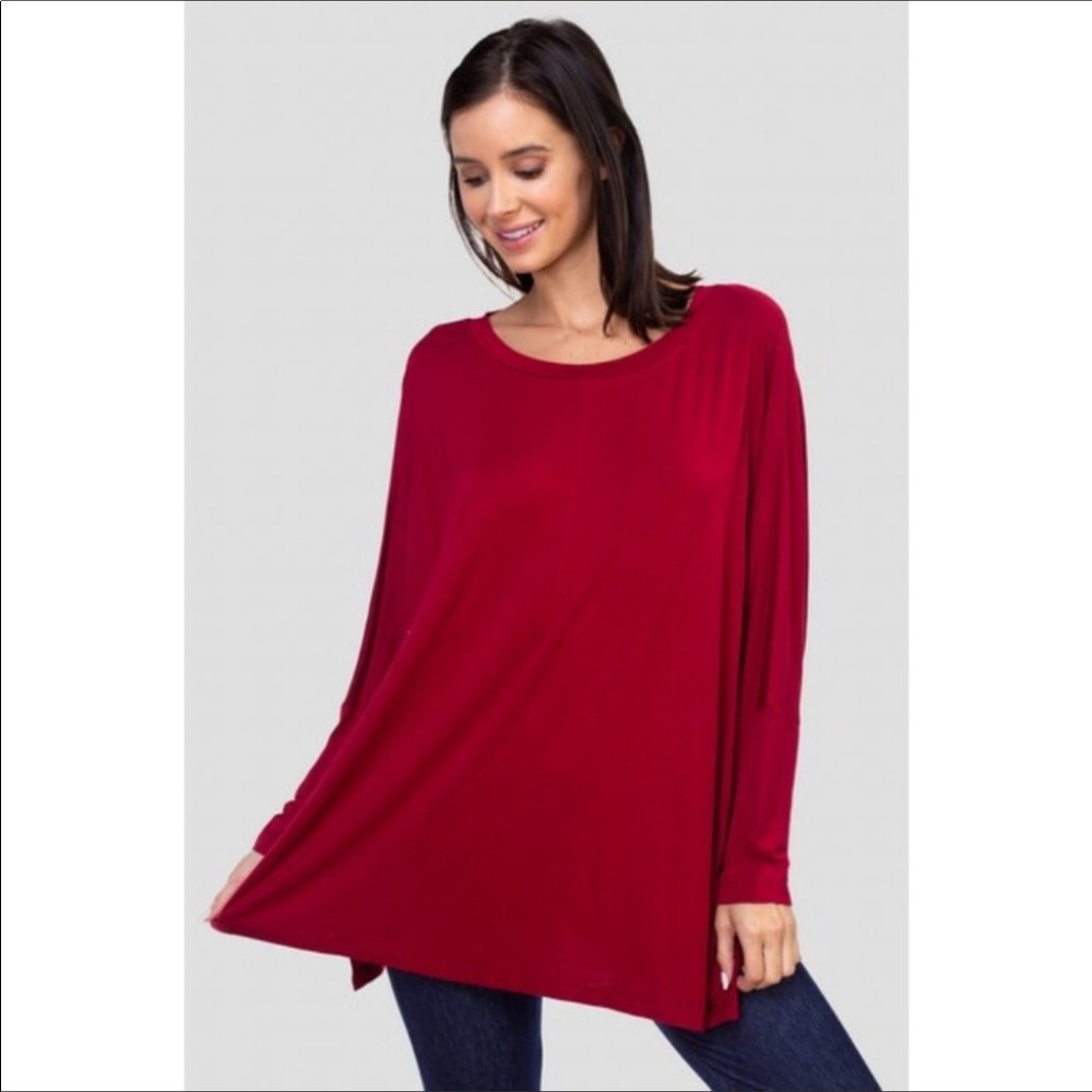 Oversized Tunic Top with Dolman sleeves